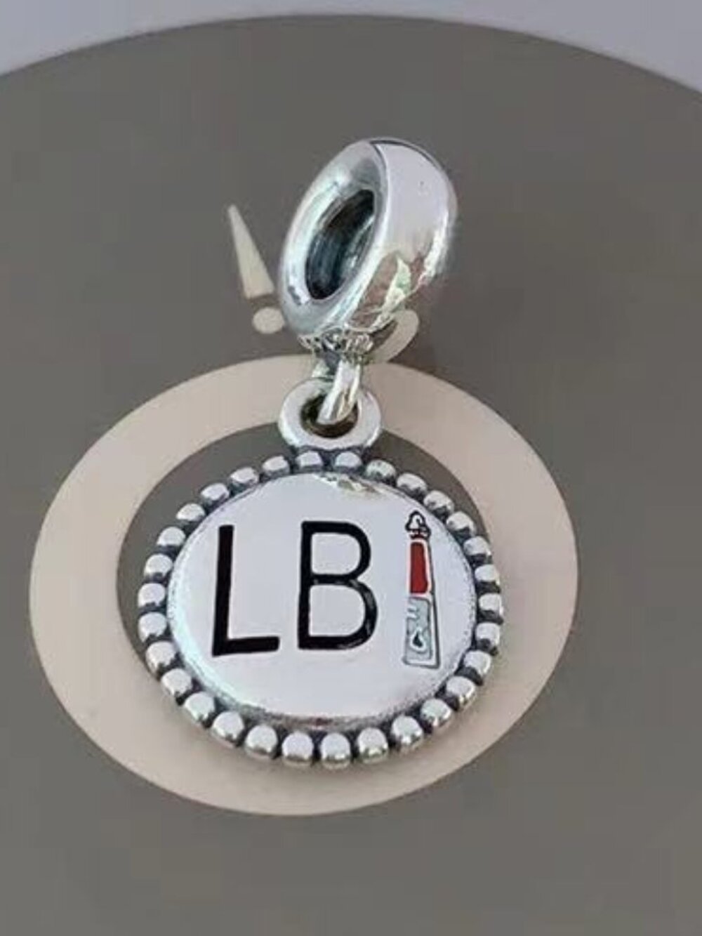 Pandora LB logo charm S925 Sterling Silver